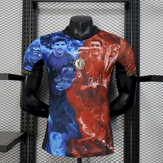 25/26 Spielerversion Manchester United Blaues und rotes Spezial-Fußballtrikot