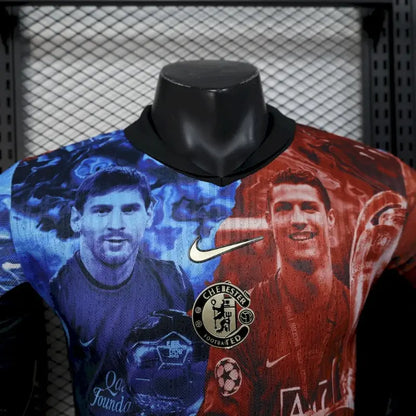 25/26 Spielerversion Manchester United Blaues und rotes Spezial-Fußballtrikot