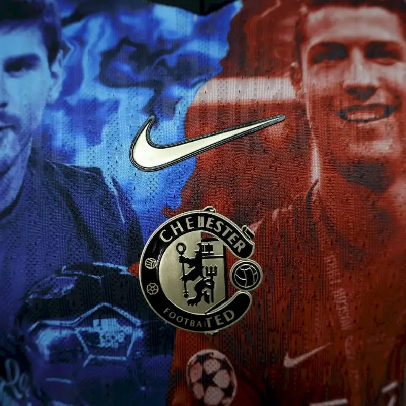 25/26 Spielerversion Manchester United Blaues und rotes Spezial-Fußballtrikot