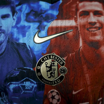 25/26 Spielerversion Manchester United Blaues und rotes Spezial-Fußballtrikot