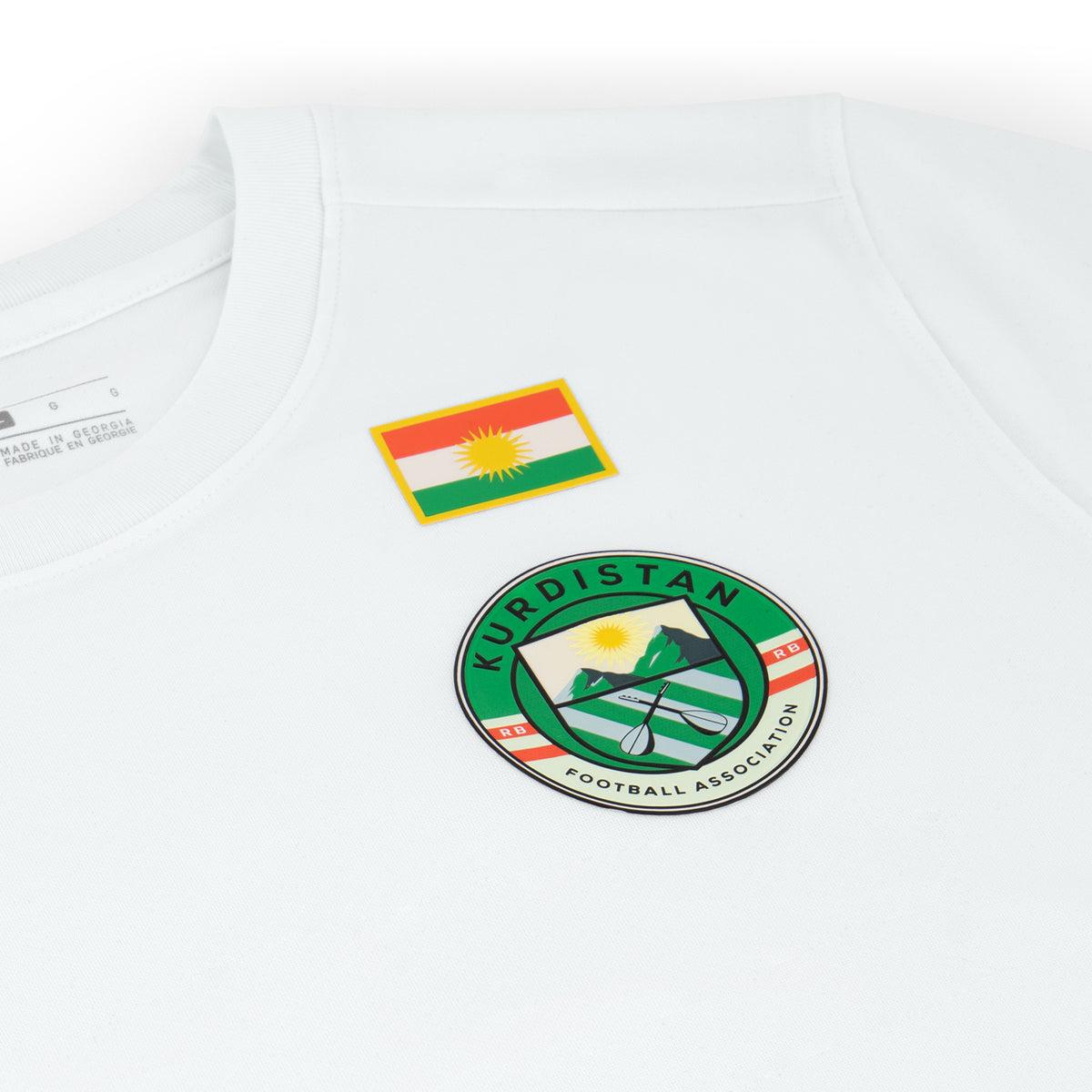 Kurdistan Trikot – Weiß mit Flagge & Wappen”