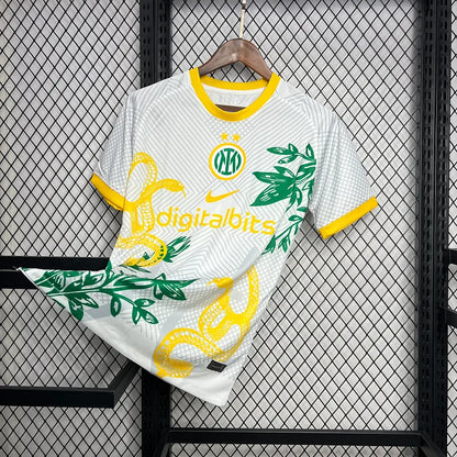 Inter Mailand Schlangenhaut Sondertrikot 2024-2025 - Weiß-Gelb